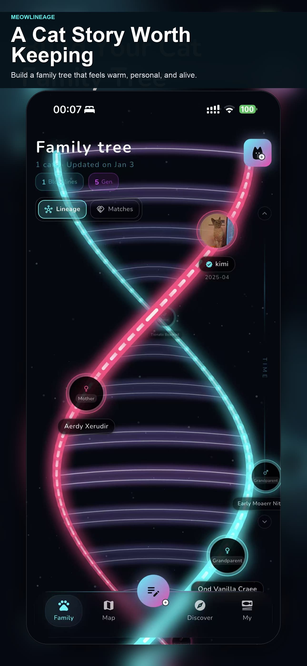 MeowLineage family tree preview